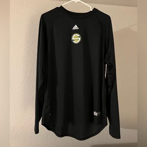 Seattle Sonics Adidas NBA Fusion Black Long Sleeve Large